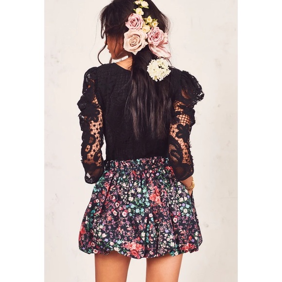 LoveShackFancy Cheyenne Bubble Mini Skirt NWT - Picture 2 of 8